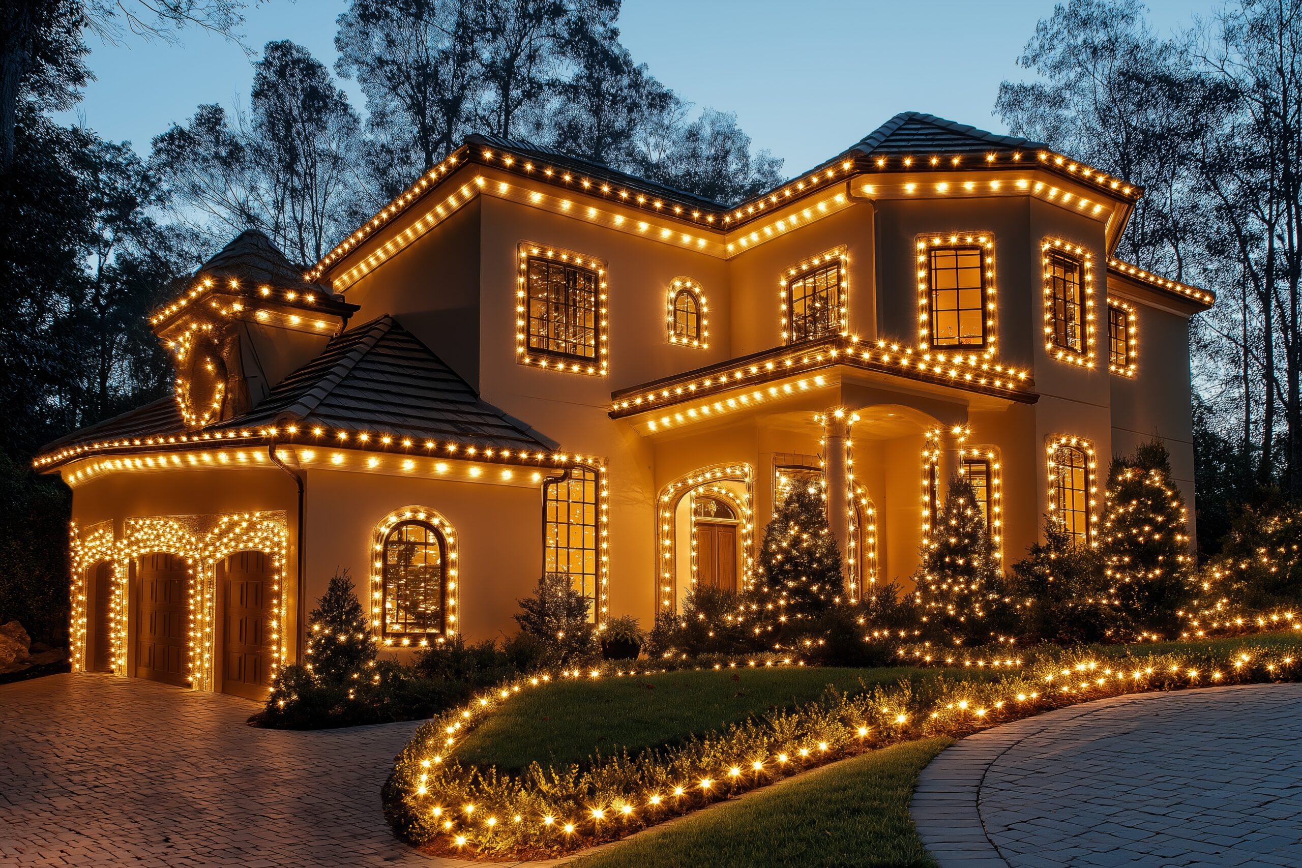 image of christmas lights on a home 